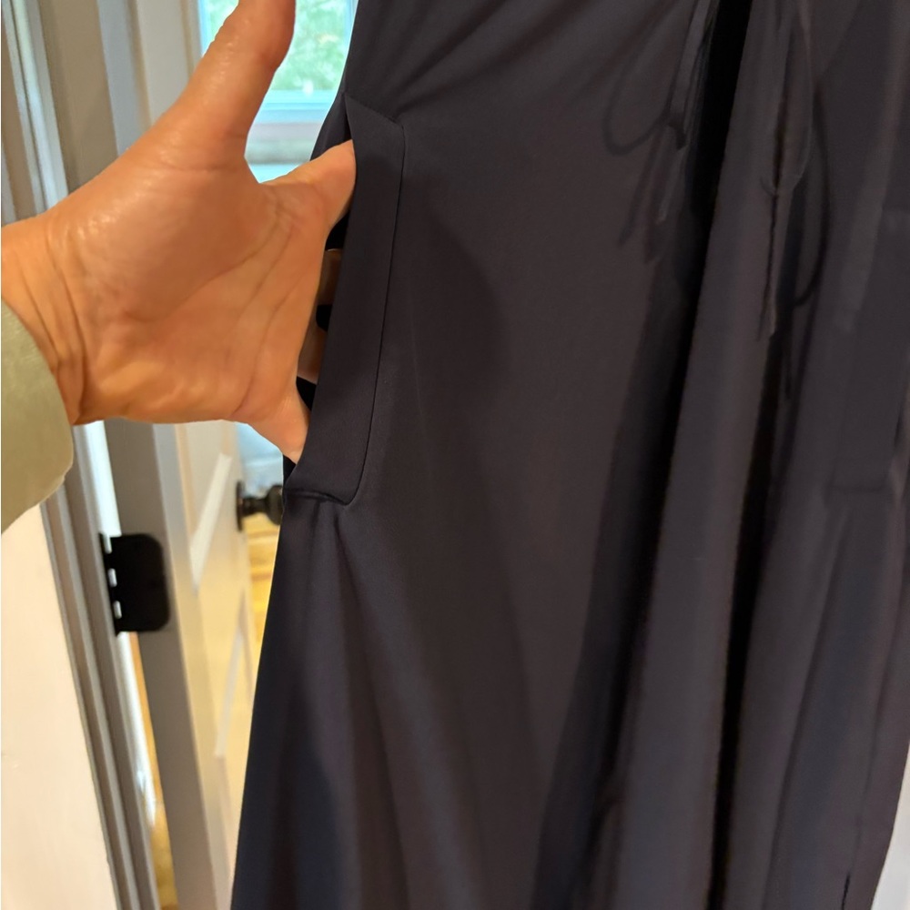 Athleta LG Mara Maxi Dress Navy Blue Tie Waist Pockets #Travelwear #Athleisure - Picture 8 of 16